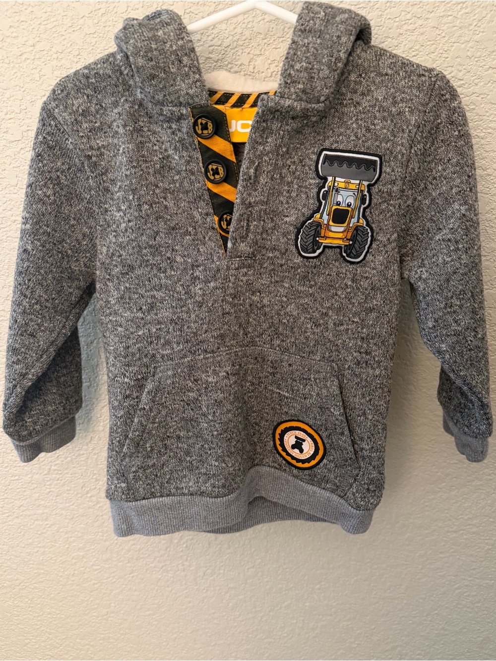 JCB Tractor 18-24 mo Grey Pullover Hoodie